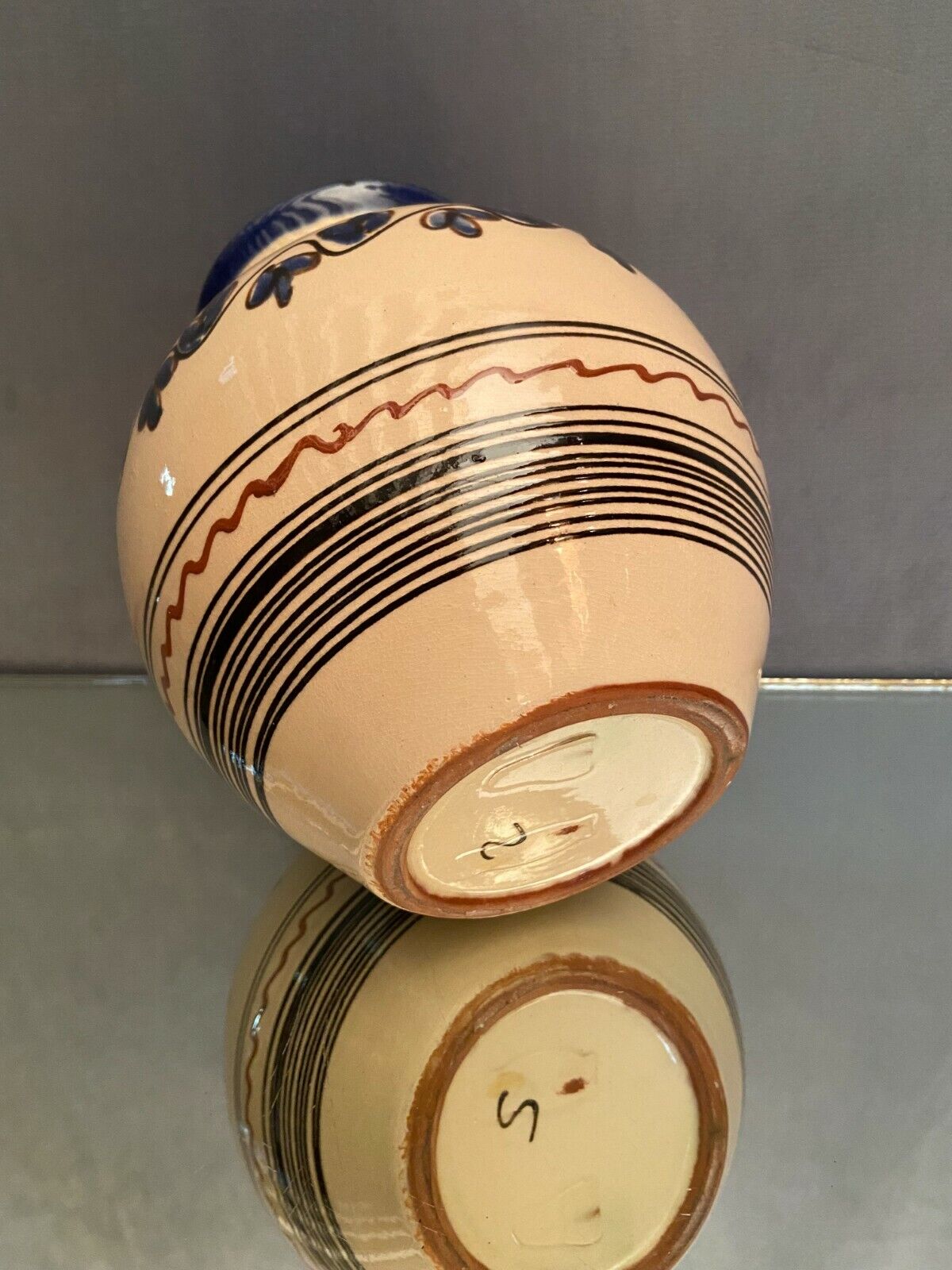 Glazed terracotta vase decorated with Savoy vegetable frieze