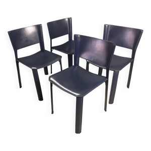 Chaises cuir bleu Design - giancarlo
