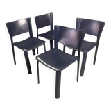 CHairs leather blue Italian Design Giancarlo Vegni