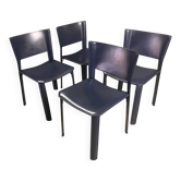 CHairs leather blue Italian Design Giancarlo Vegni
