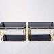 Pair of black lacquered consoles and brass 1970