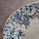 Antique oval plate, blue ironstone with floral decoration – 34 cm