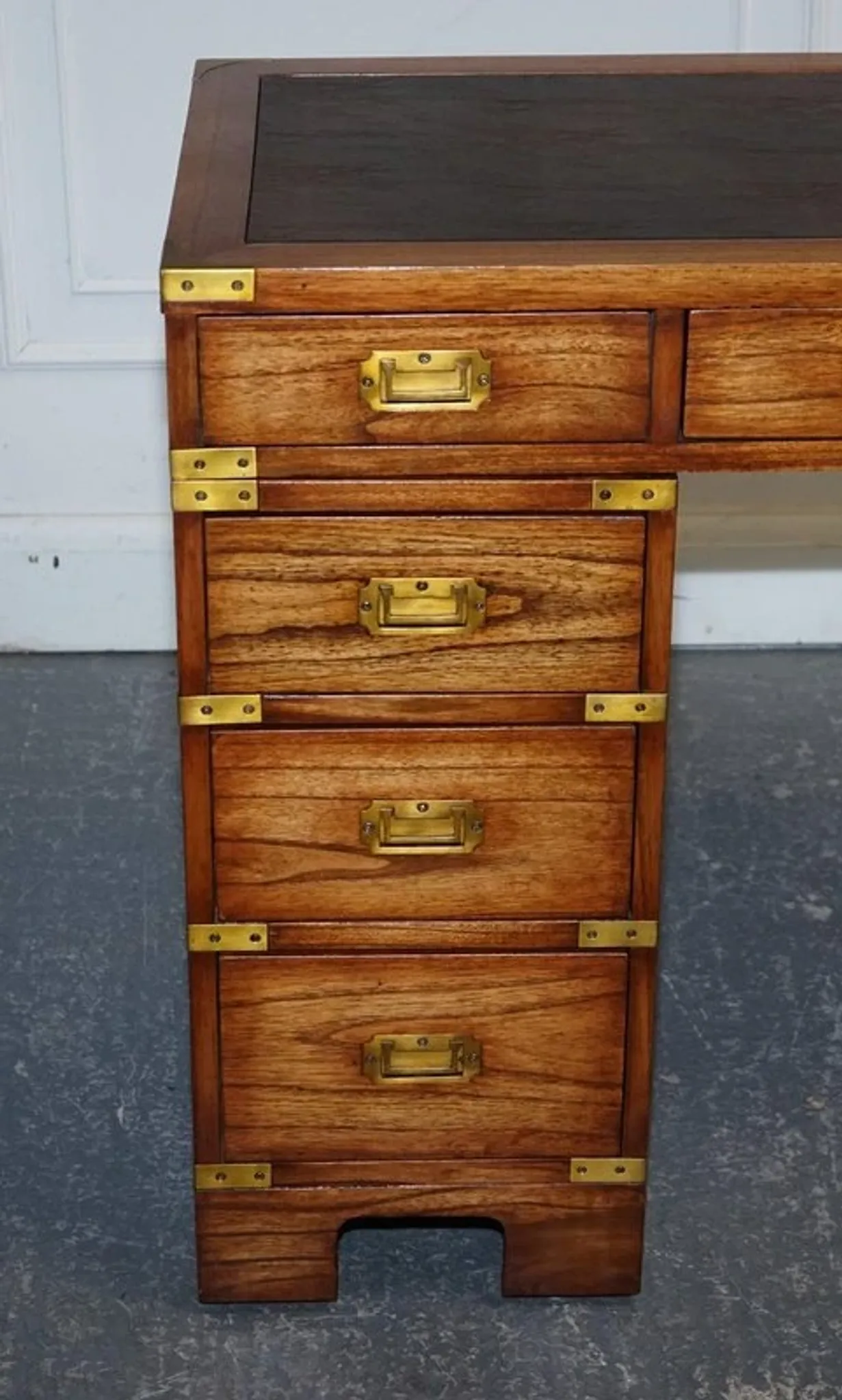Vintage Military Campaign Desk with Brass Fittings