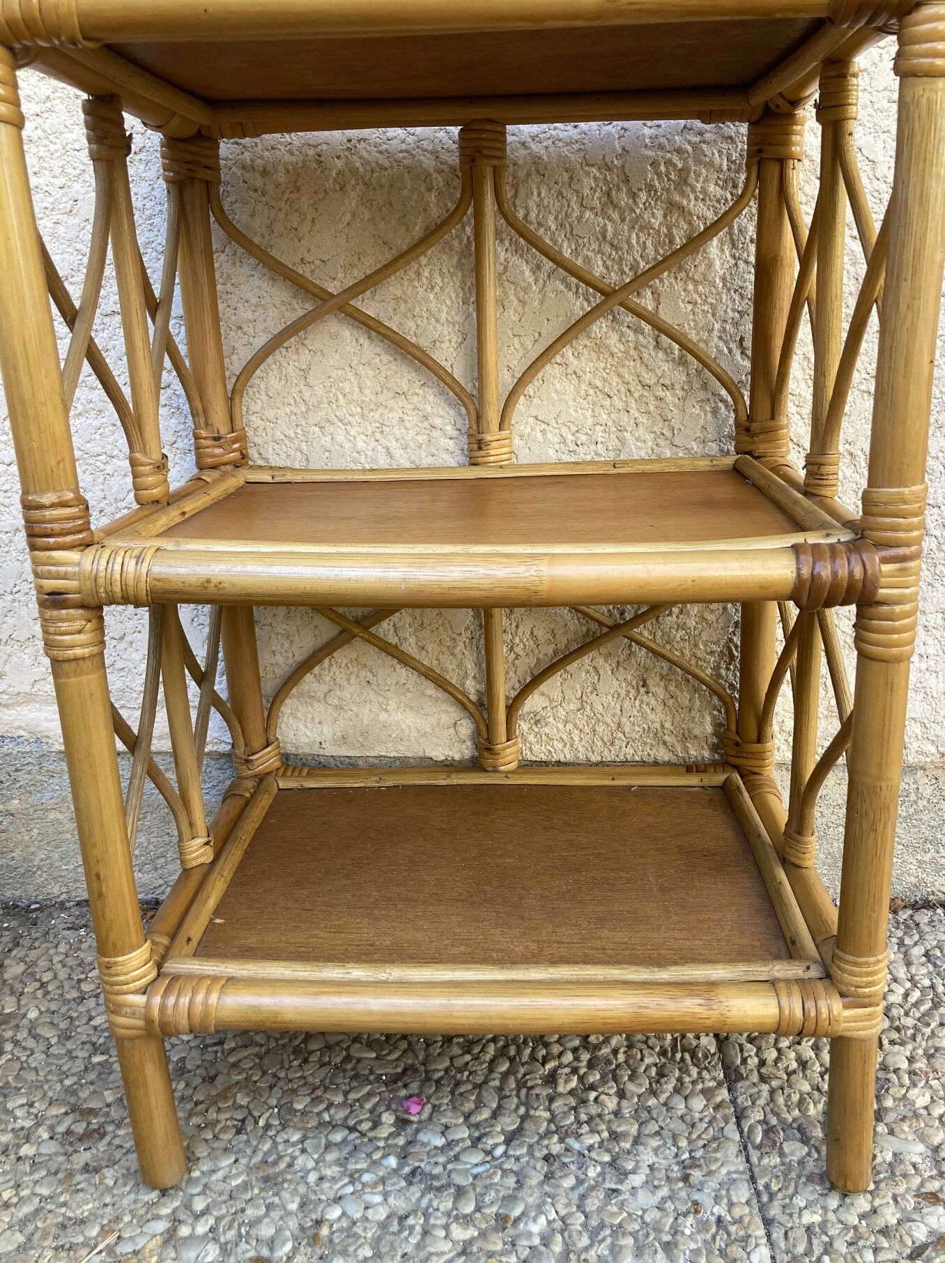 Vintage rattan shelf