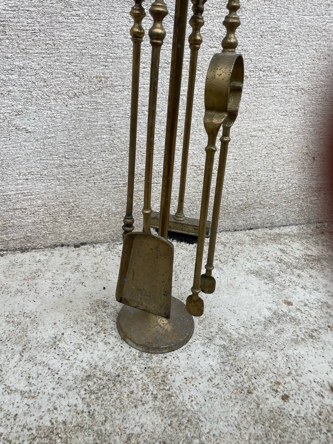 Fireplace Set 4 Pieces Brass Fire Pit Accessories