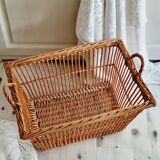 Basket or washer rattan openwork woven bench
