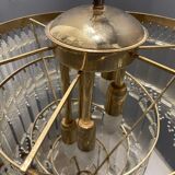 Mid-century italian brass acrylic chandelier lamp