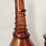 Murano, set de deux vases en verre soufflé brun