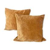 Housses de coussins velours camel, 50x50