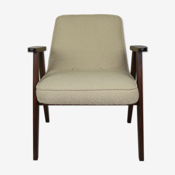 Beige Model 366 Lounge Chair in Boucle by Józef Chierowski, 1970s