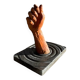 Walter De Buck "Het Hand" — Red-brown Wood Hand Sculpture on Dark Grey Concrete Base (1980)