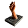 Walter De Buck "Het Hand" — Red-brown Wood Hand Sculpture on Dark Grey Concrete Base (1980)