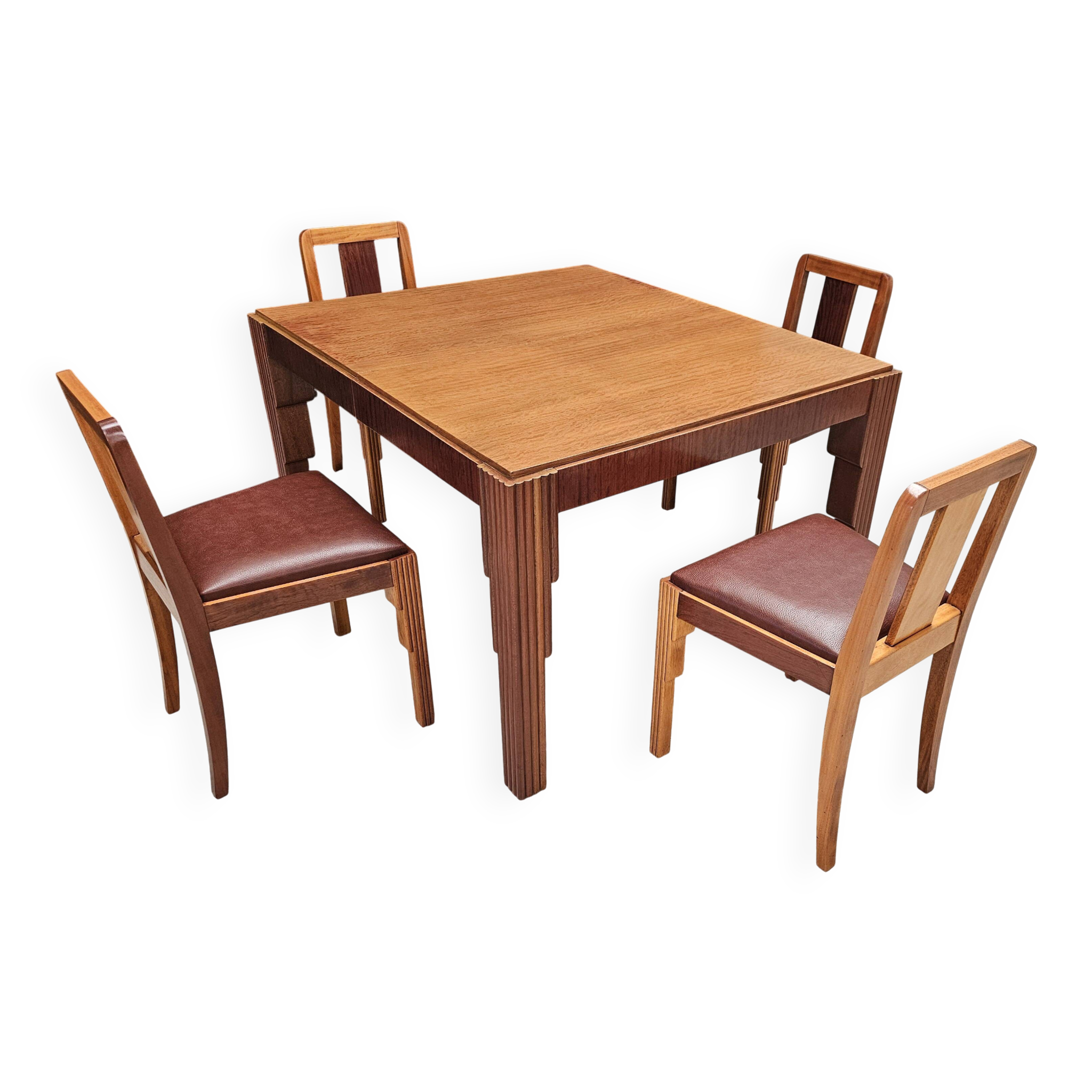 Lot table et ses 6 chaises Art déco de Saddier & fils