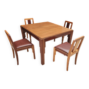 Lot table et ses 6 chaises Art déco de Saddier & fils