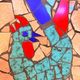 Mid-century mosaic wall panel, image of a rooster