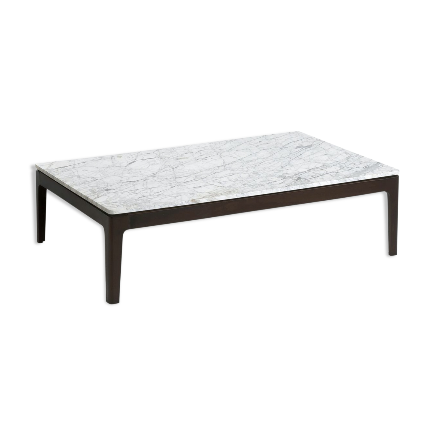 AM square coffee table. PM, Helda model in white marble