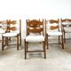 Vintage brutalist dining chairs, set of 8 - 1960s