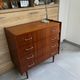 Vintage teak chest of drawers with 4 drawers from the 1960s.