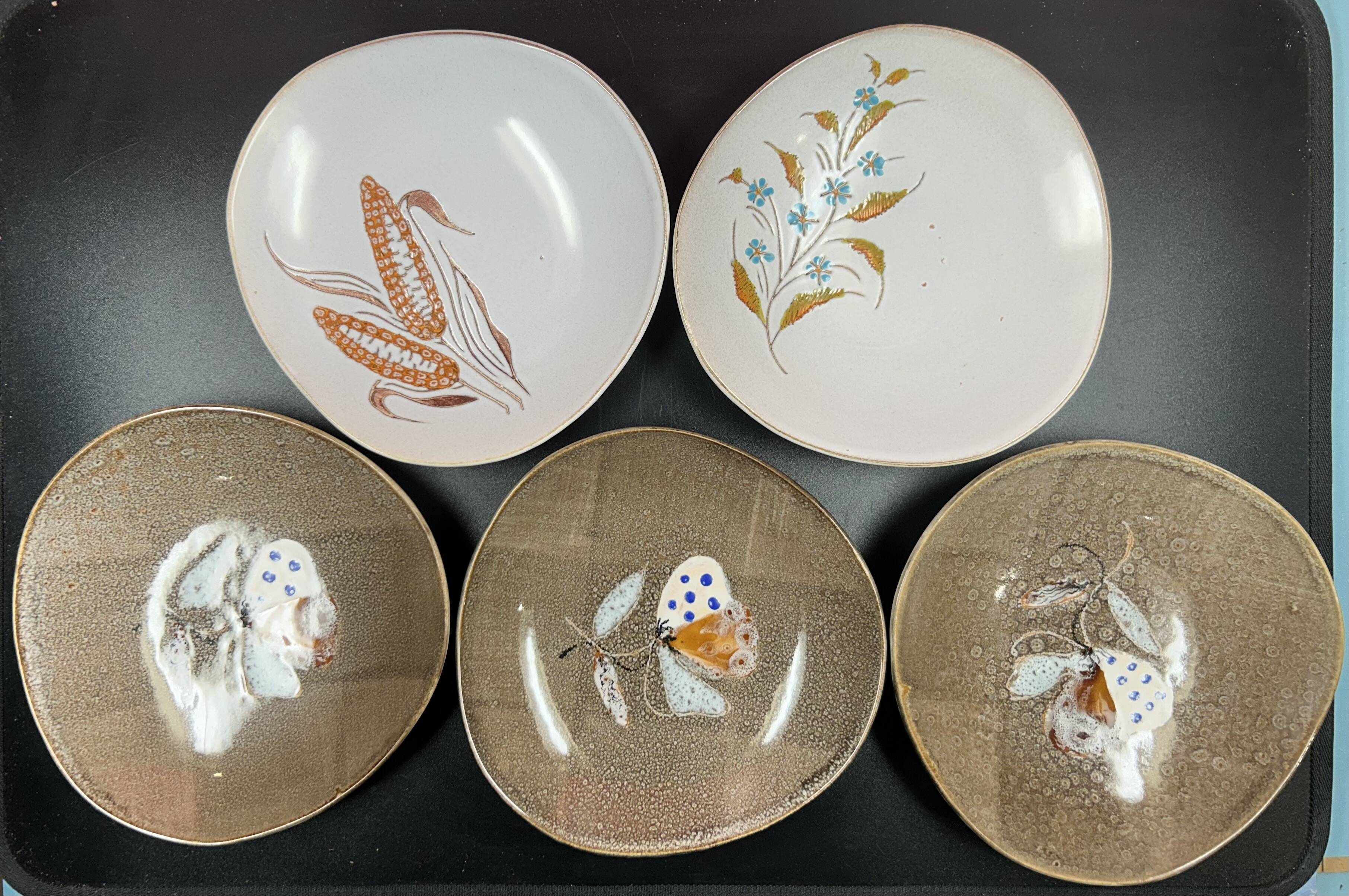 Set of 5 deep plates 21 cm in earthenware from MBFA Pornic model diff.