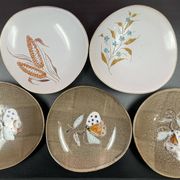 Set of 5 deep plates 21 cm in earthenware from MBFA Pornic model diff.