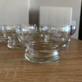 Lot 6 glasses champagne glasses in grave crystal