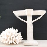 Carved stone candlestick 70s