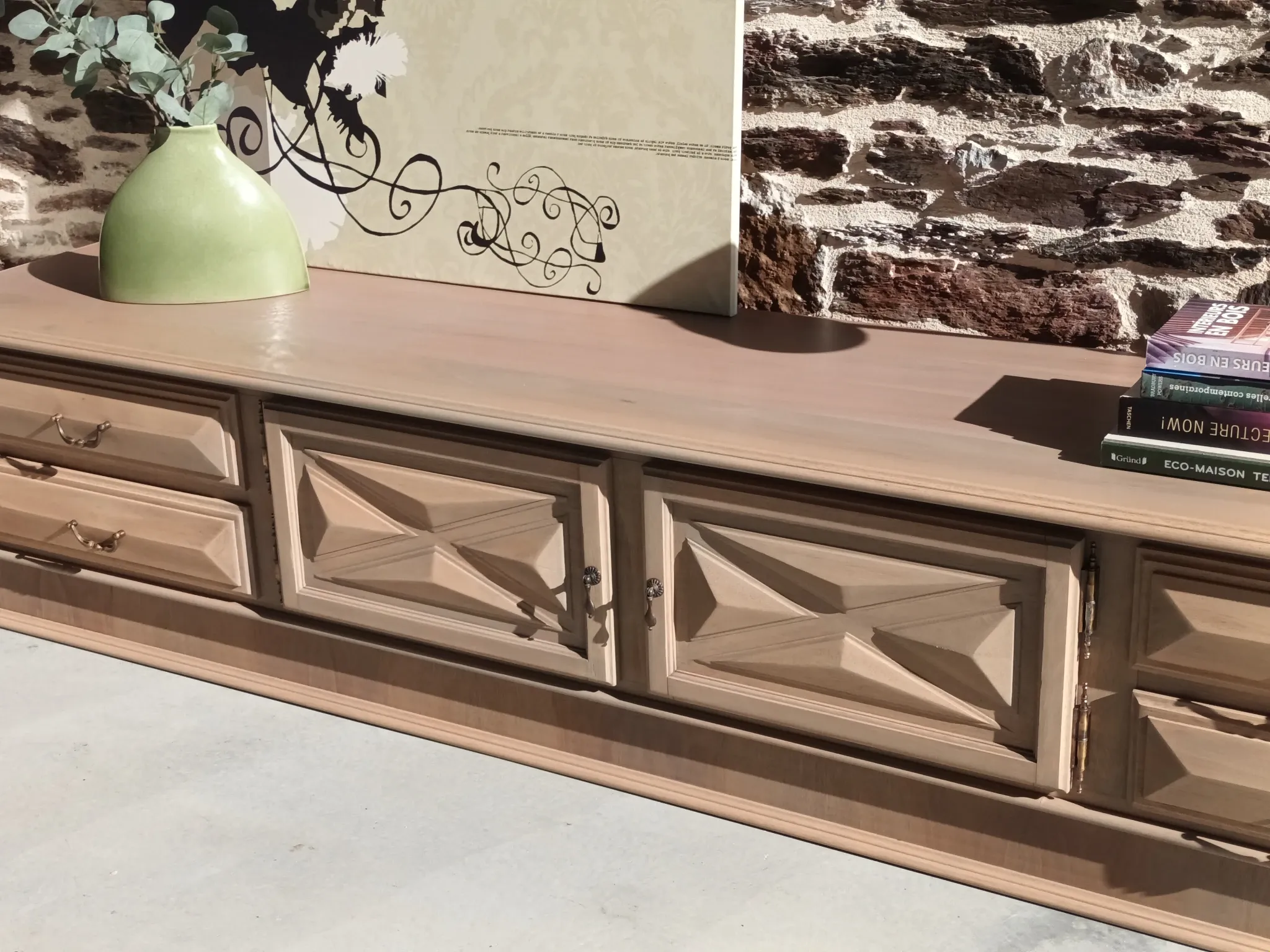 Large sideboard, TV stand, bench.