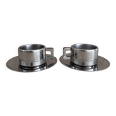 2 tasses Space Age en inox STO Casalinghi inox