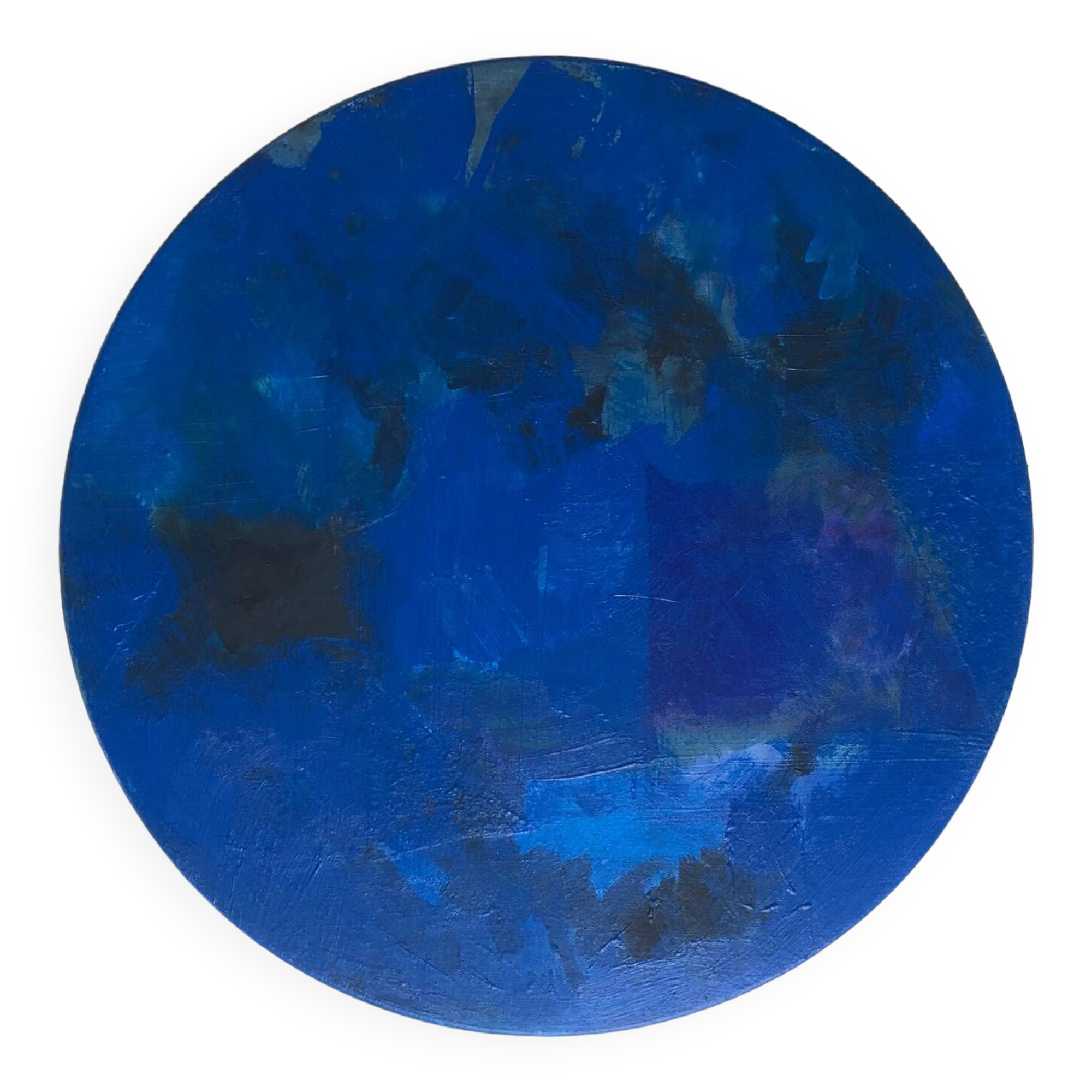 Abstract round blue painting