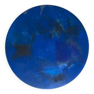 Blue round abstract painting