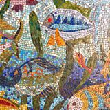 Grande fresque murale vintage mosaïque 1950
