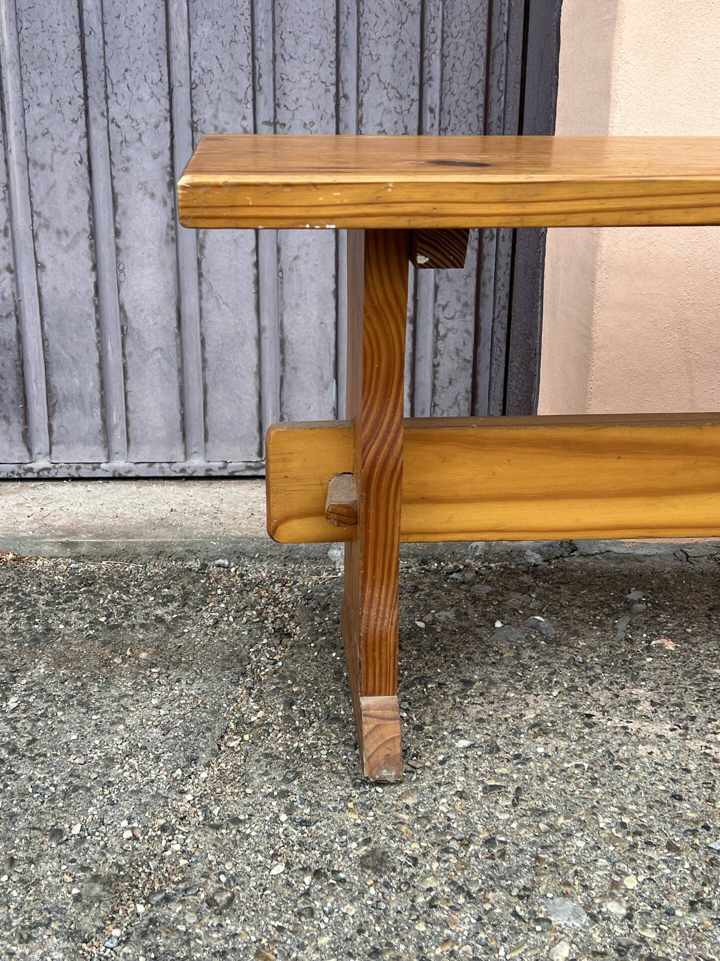 Solid wood bench, French craftsmanship, 113cm