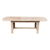 Table de repas extensible en orme massif Maison Regain brutaliste 70s