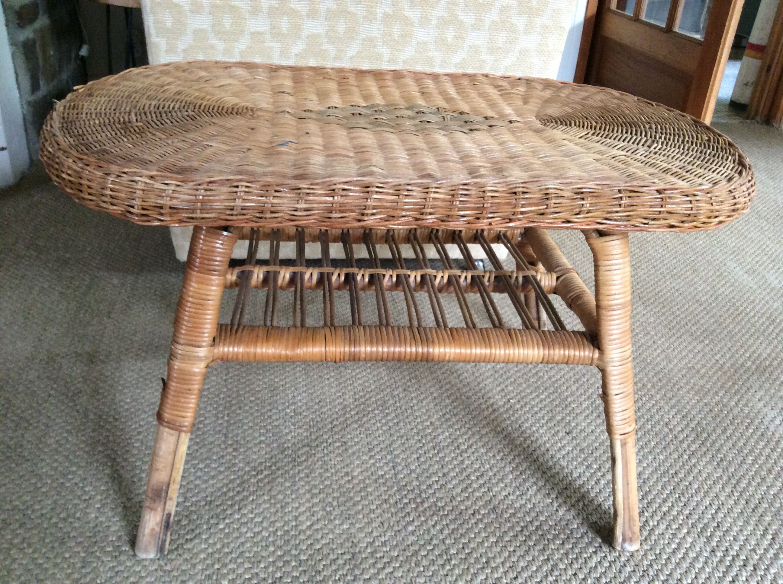 Rattan coffee table