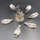 Fleuron - Christofle - Vintage caviar spoon display "Flower of Poseidon" in silver metal