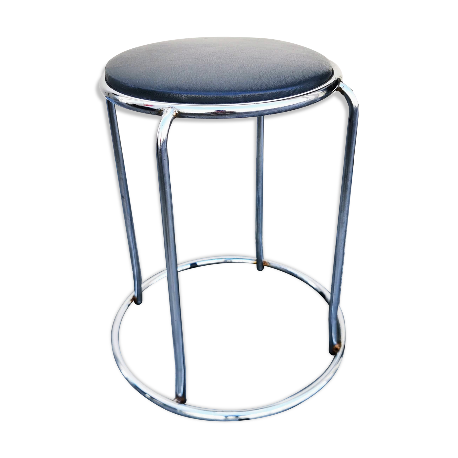 Metal and skai stool