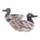 2 duck-shaped crystal salt cellars