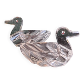 2 duck-shaped crystal salt cellars