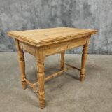 Antique pine table, folding and rotating