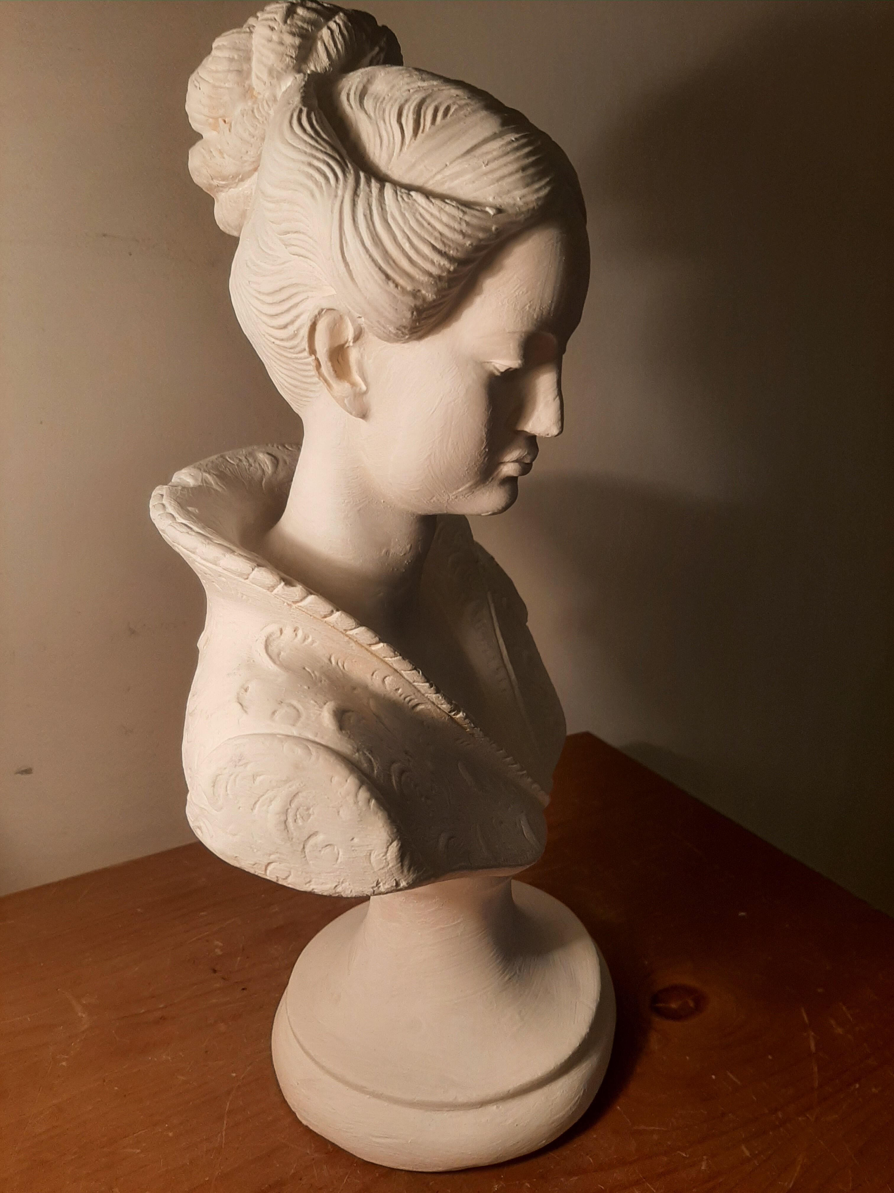 Female bust sculpture plaster