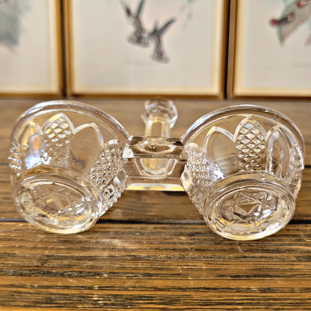 Vintage glass salt and pepper shaker (double salt cellar)