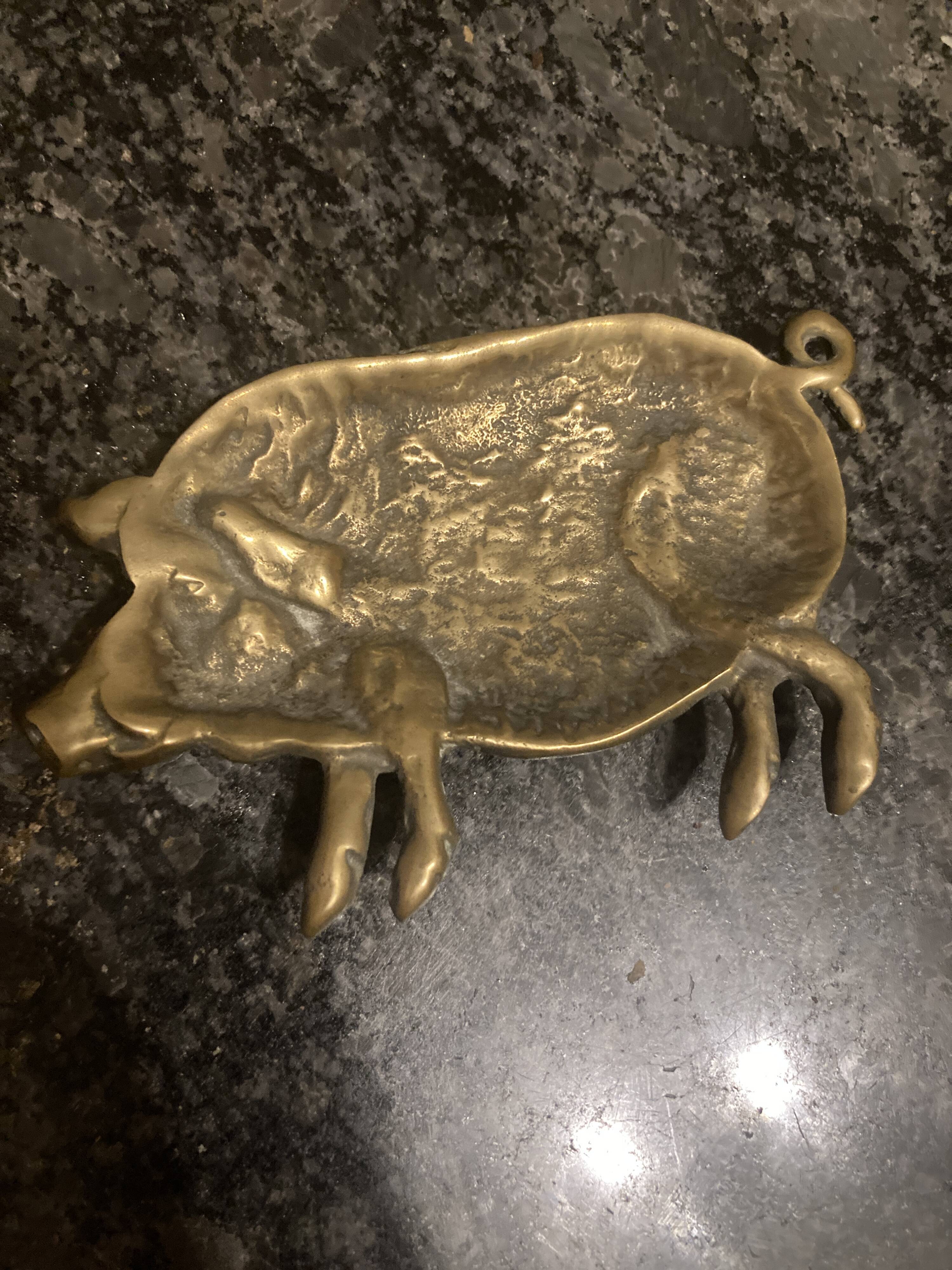Antique brass ashtray