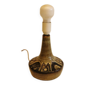 Ceramic table lamp from Danish Søholm in beautiful beige, green and golden colors.
