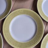 Lot de 9 assiettes plates jaune et doré