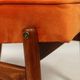 Papaya orange velvet mid century modern 1970s renovated armchair
