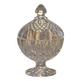 Antique crystal bonbonnière on a pedestal – Cut decoration