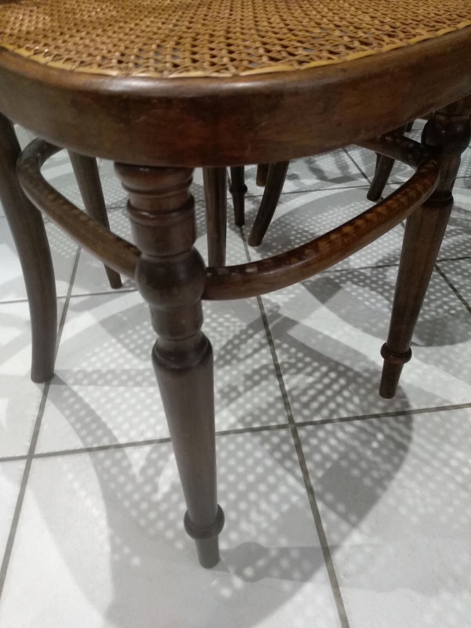Rare suite of 8 chairs bistrot salon Fischel 1890