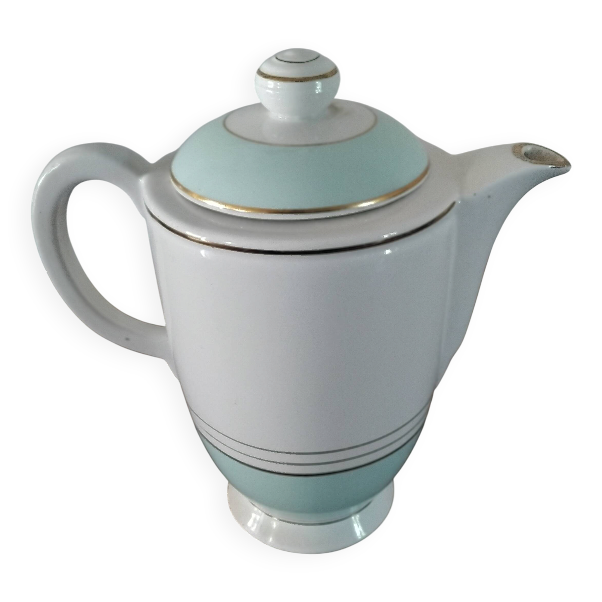 Half-porcelain coffee pot Lunéville Art Deco
