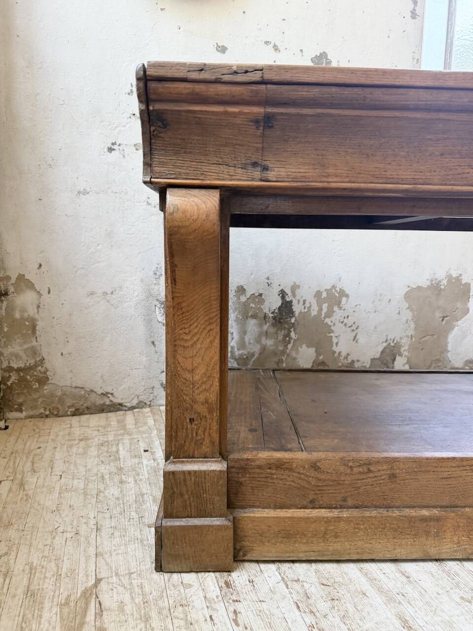 Table de gantier drapière 1900 chêne massif 330cm XL