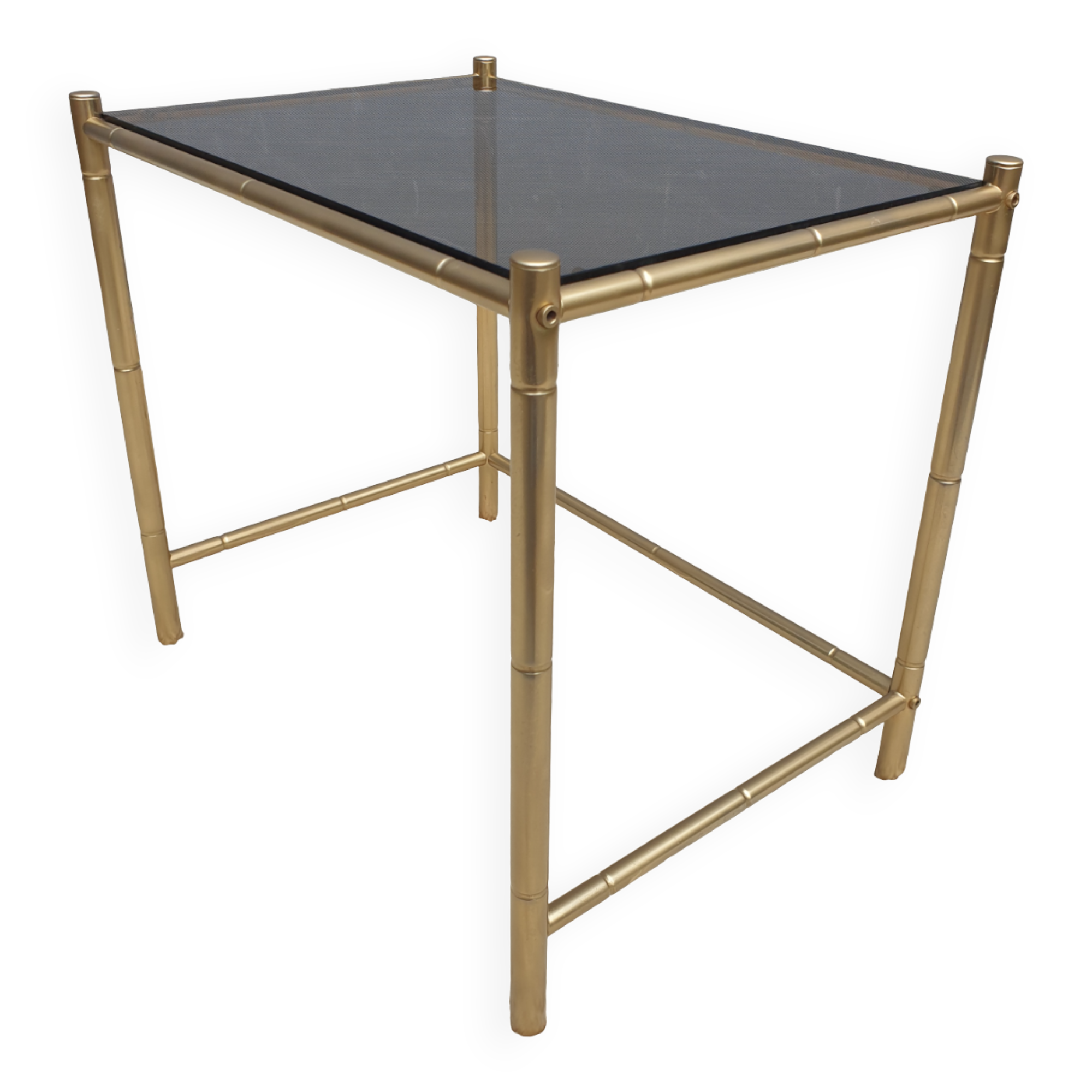 Table basse bambou verre fumé
